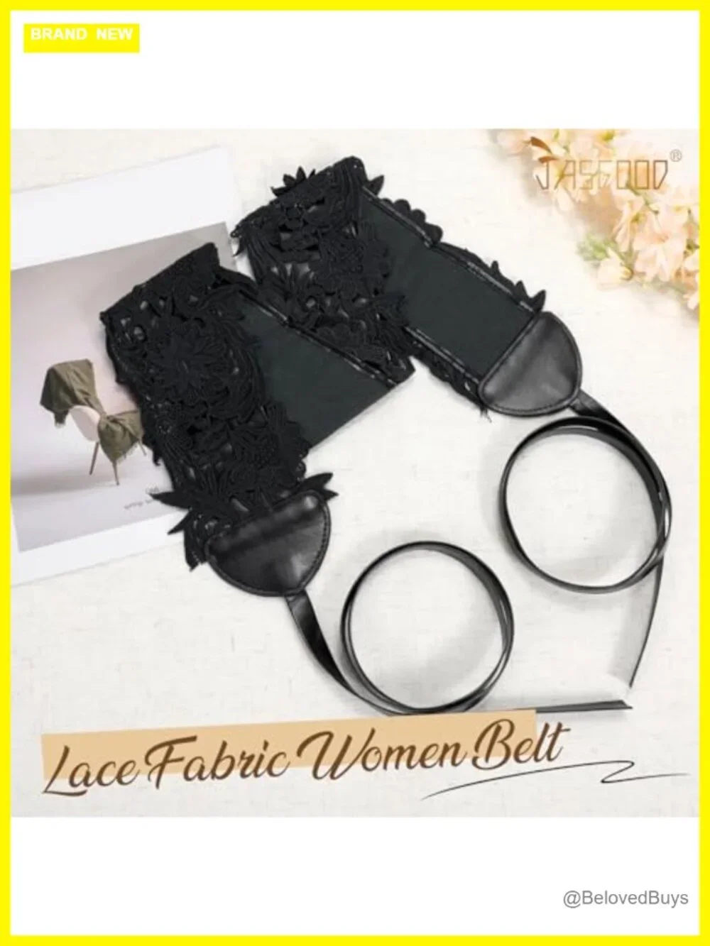 Women's Wide Corset Waist Belt with Bowknot - Faux Leather & Lace